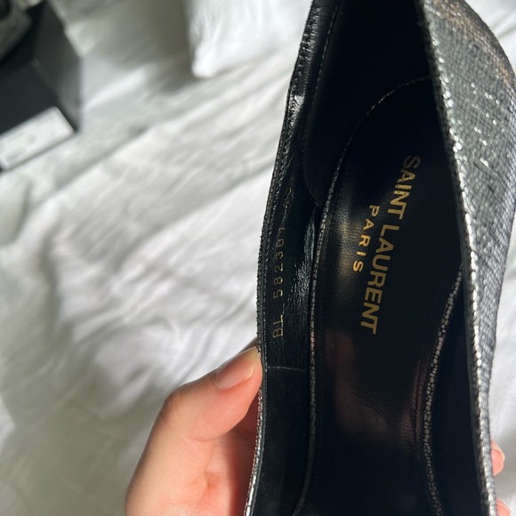 Saint Laurent Anja 105mm Metallic Heels - Picture 8 of 14